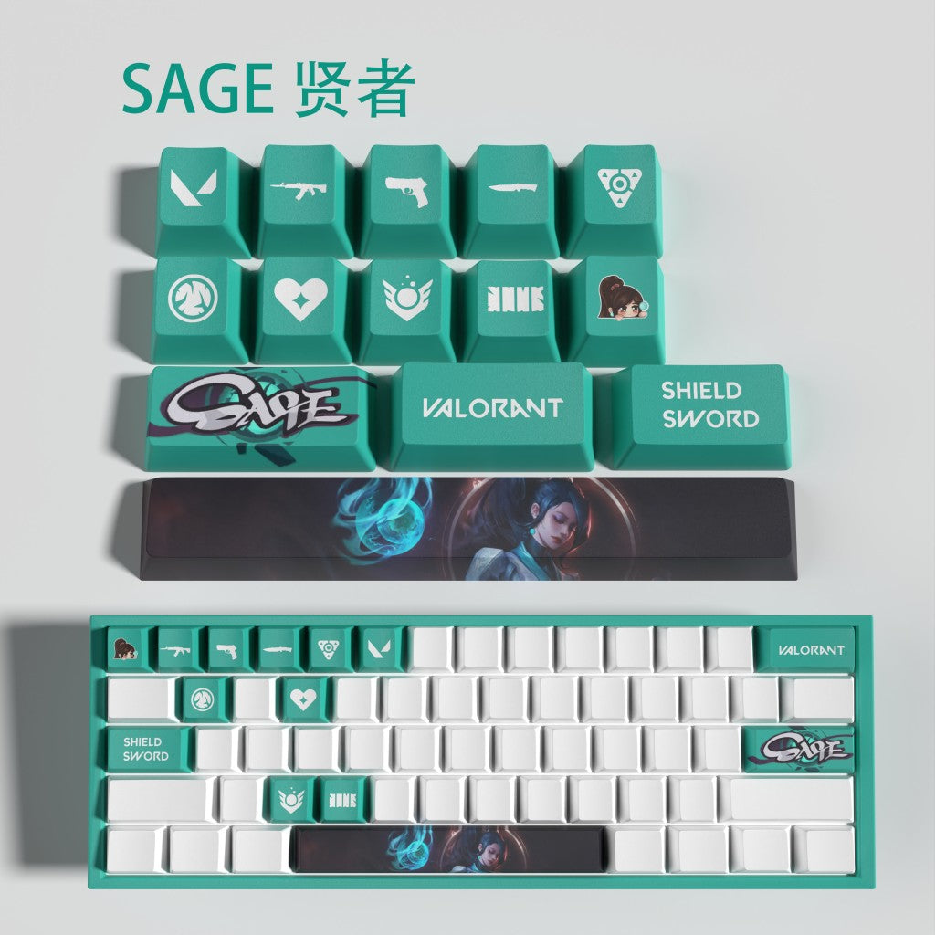 Keycaps Agentes Valorant - 14 Teclas, teclados padrão