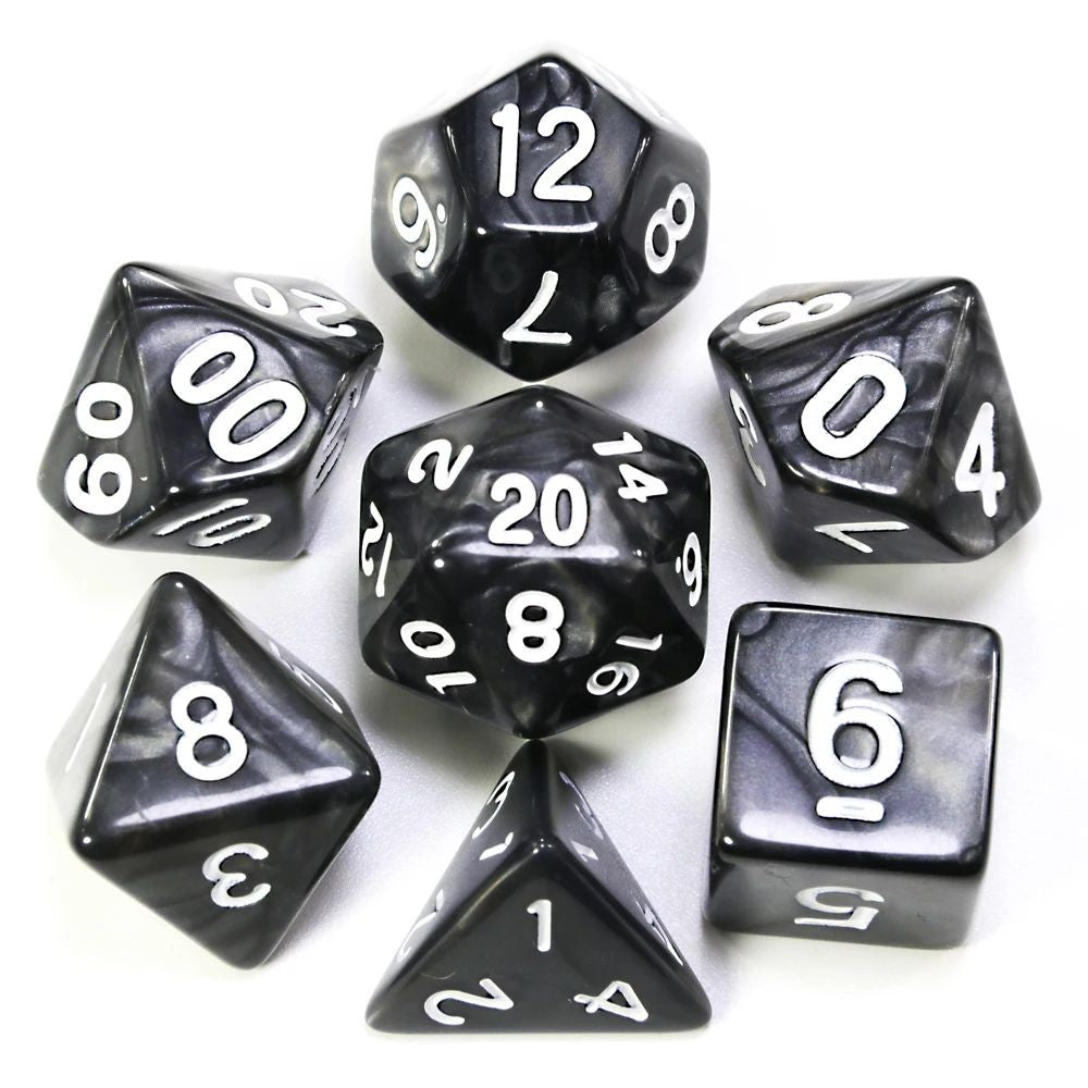 Conjunto de dados 7pcs - Estilo Perolado | RPG/D&D, Pathfinder