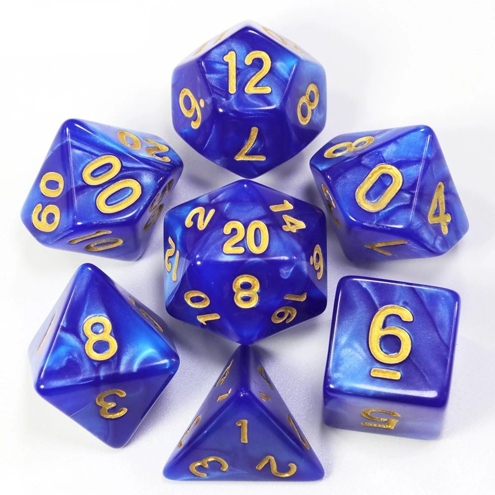 Conjunto de dados 7pcs - Estilo Perolado | RPG/D&D, Pathfinder