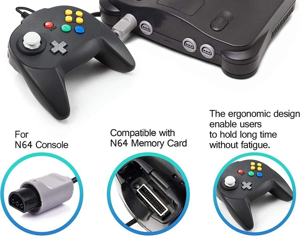 Conjunto de Controles para N64 (2 Controles) - Design Ergonômico