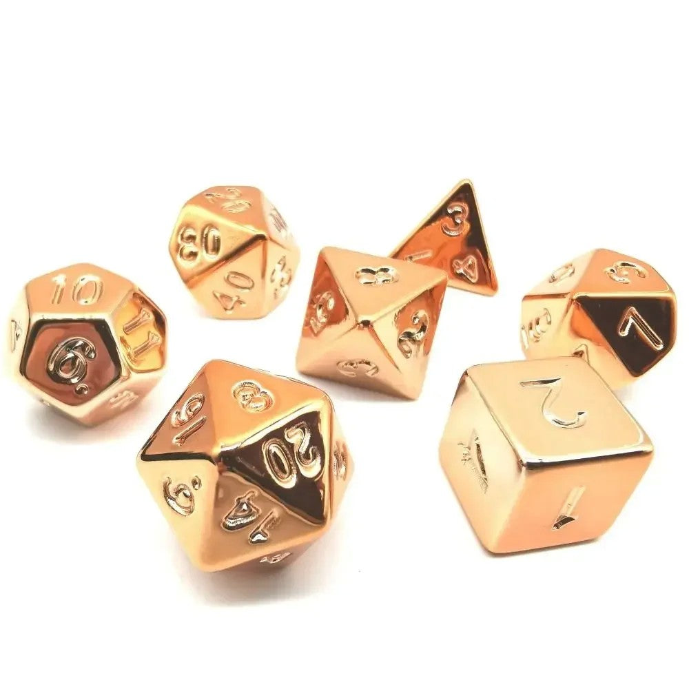 Conjunto de dados 7pcs - Cores Metálicas | RPG/D&D, Pathfinder