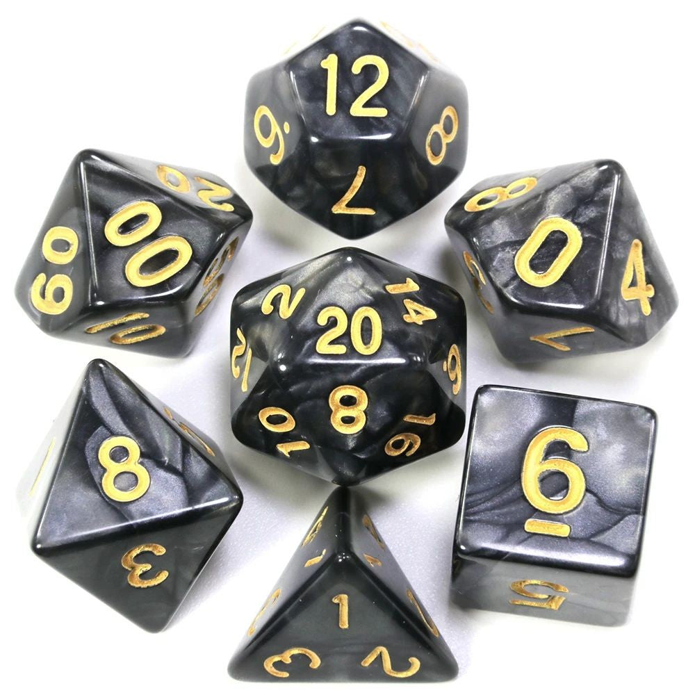 Conjunto de dados 7pcs - Estilo Perolado | RPG/D&D, Pathfinder
