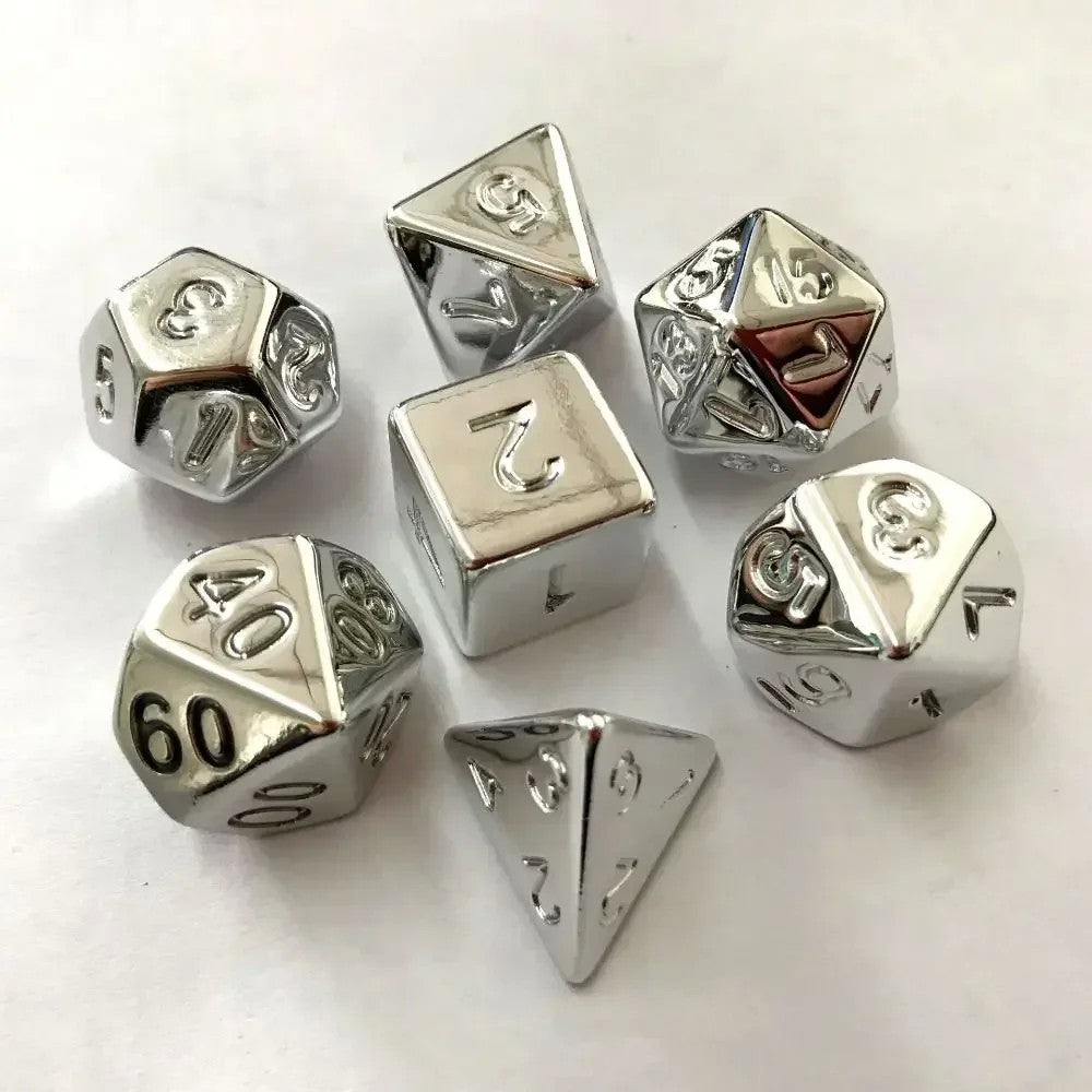 Conjunto de dados 7pcs - Cores Metálicas | RPG/D&D, Pathfinder