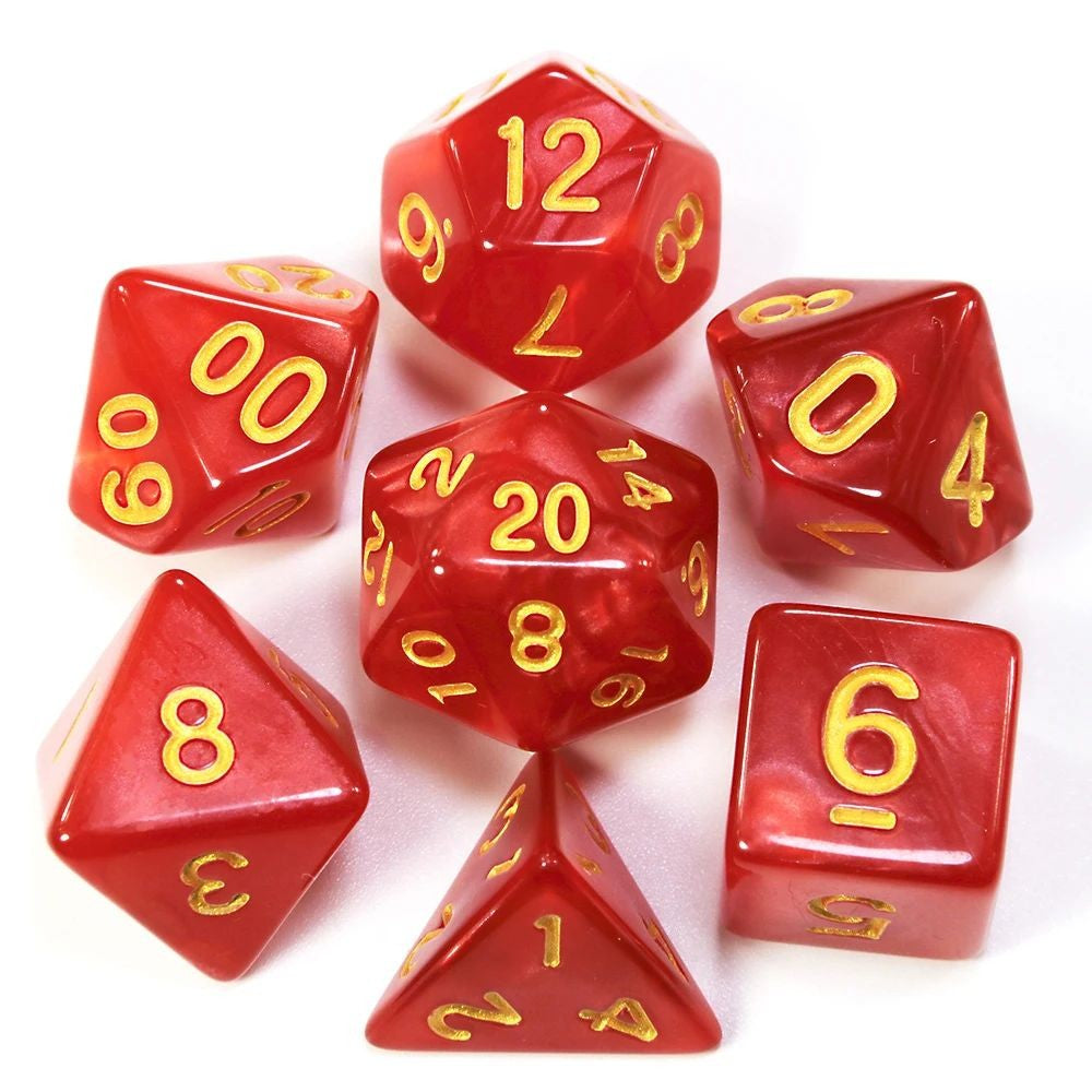 Conjunto de dados 7pcs - Estilo Perolado | RPG/D&D, Pathfinder