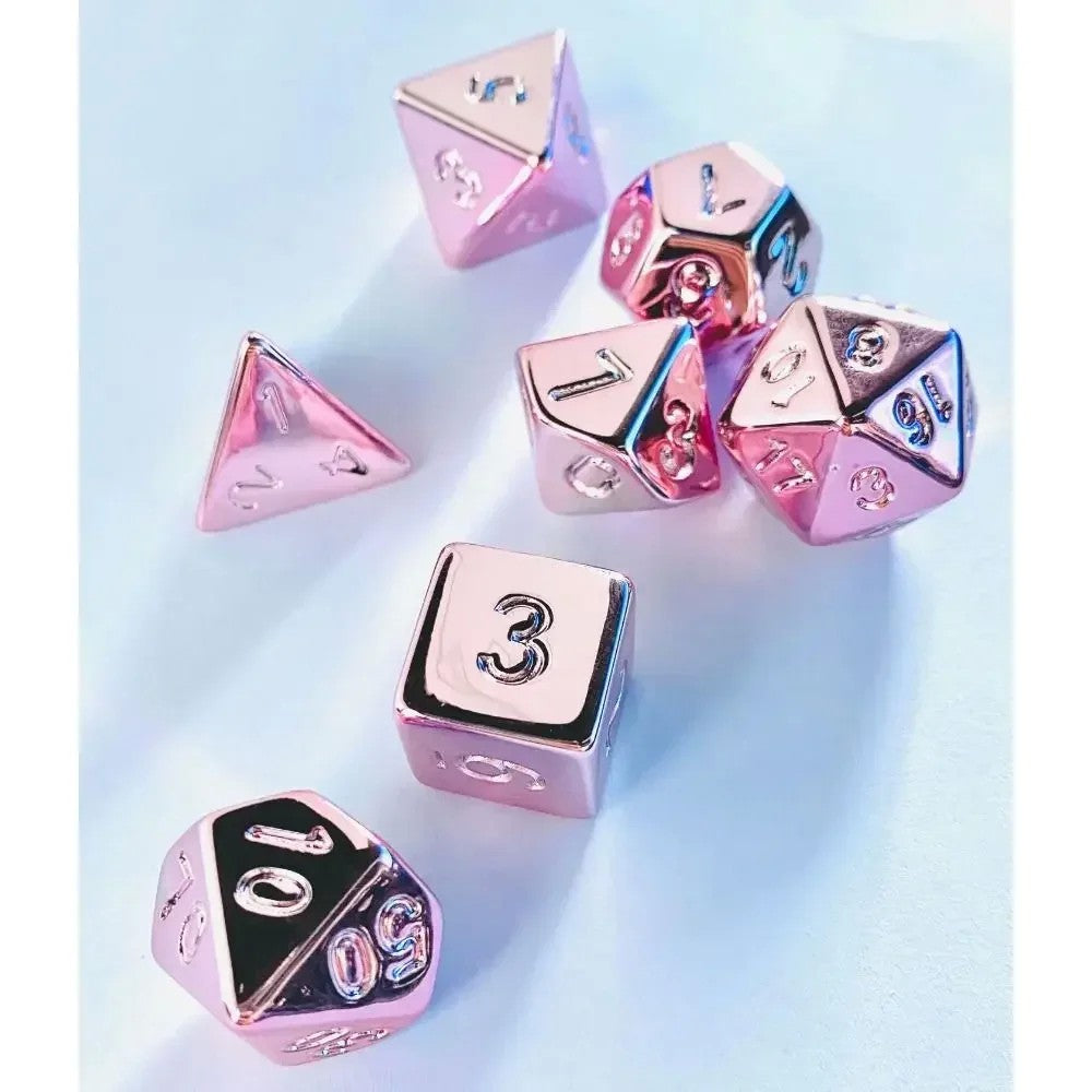 Conjunto de dados 7pcs - Cores Metálicas | RPG/D&D, Pathfinder