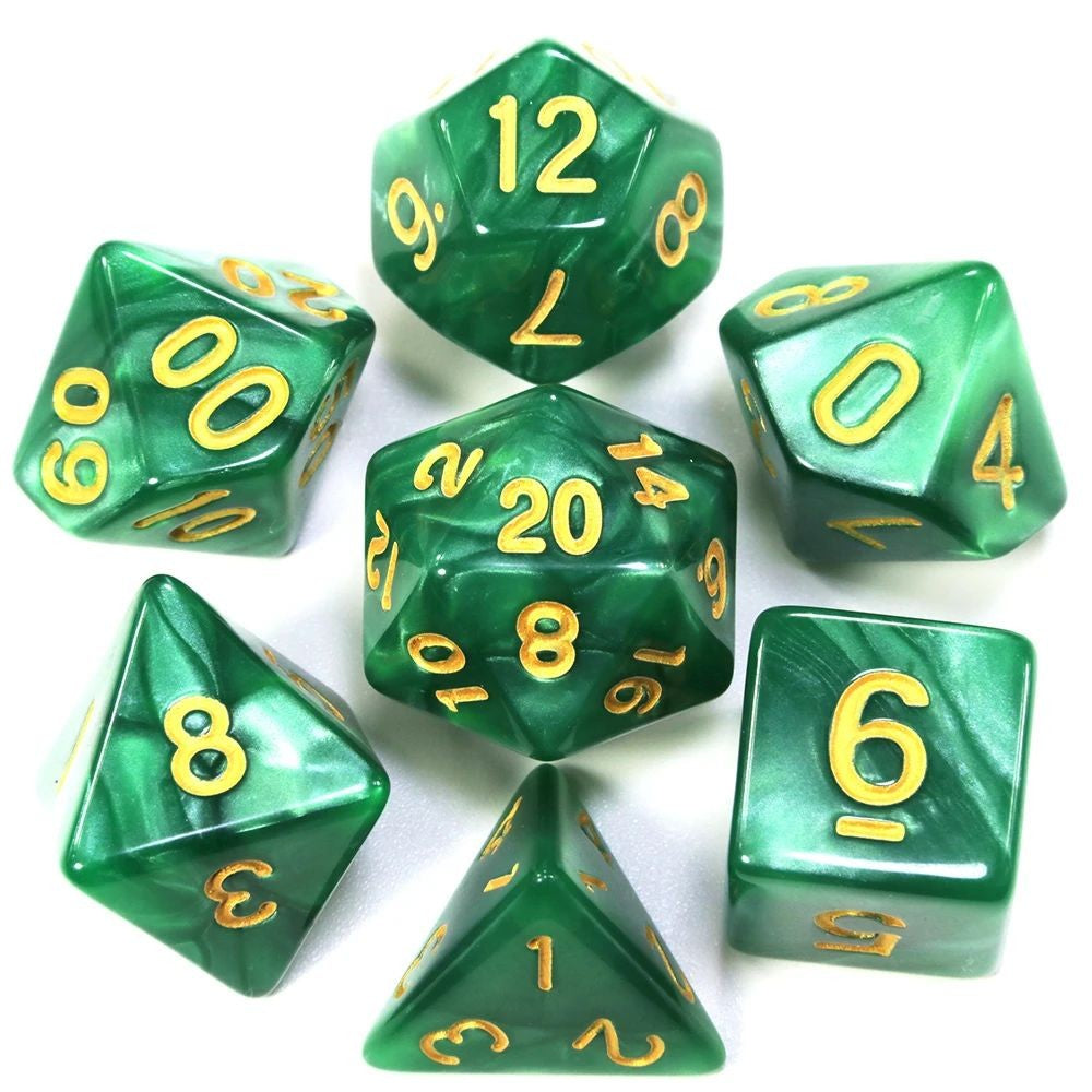 Conjunto de dados 7pcs - Estilo Perolado | RPG/D&D, Pathfinder