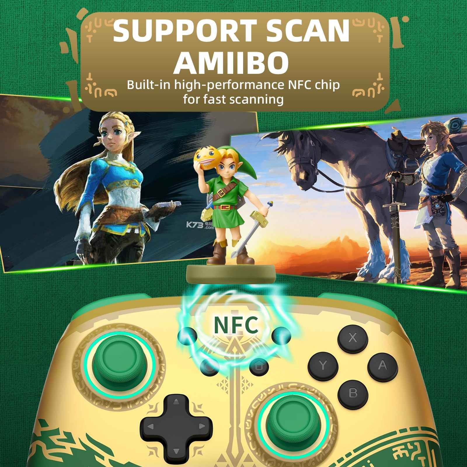 Controle Bluetooth com NFC para Amiibo Switch e PC