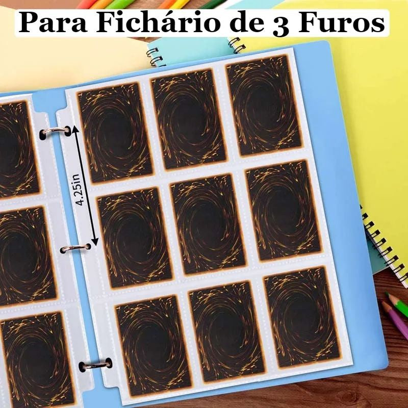 Folhas Para Fichário / Pasta Portifólio cards TCG colecionáveis - Lotes com 5 / 10 / 20 / 30 Unidades