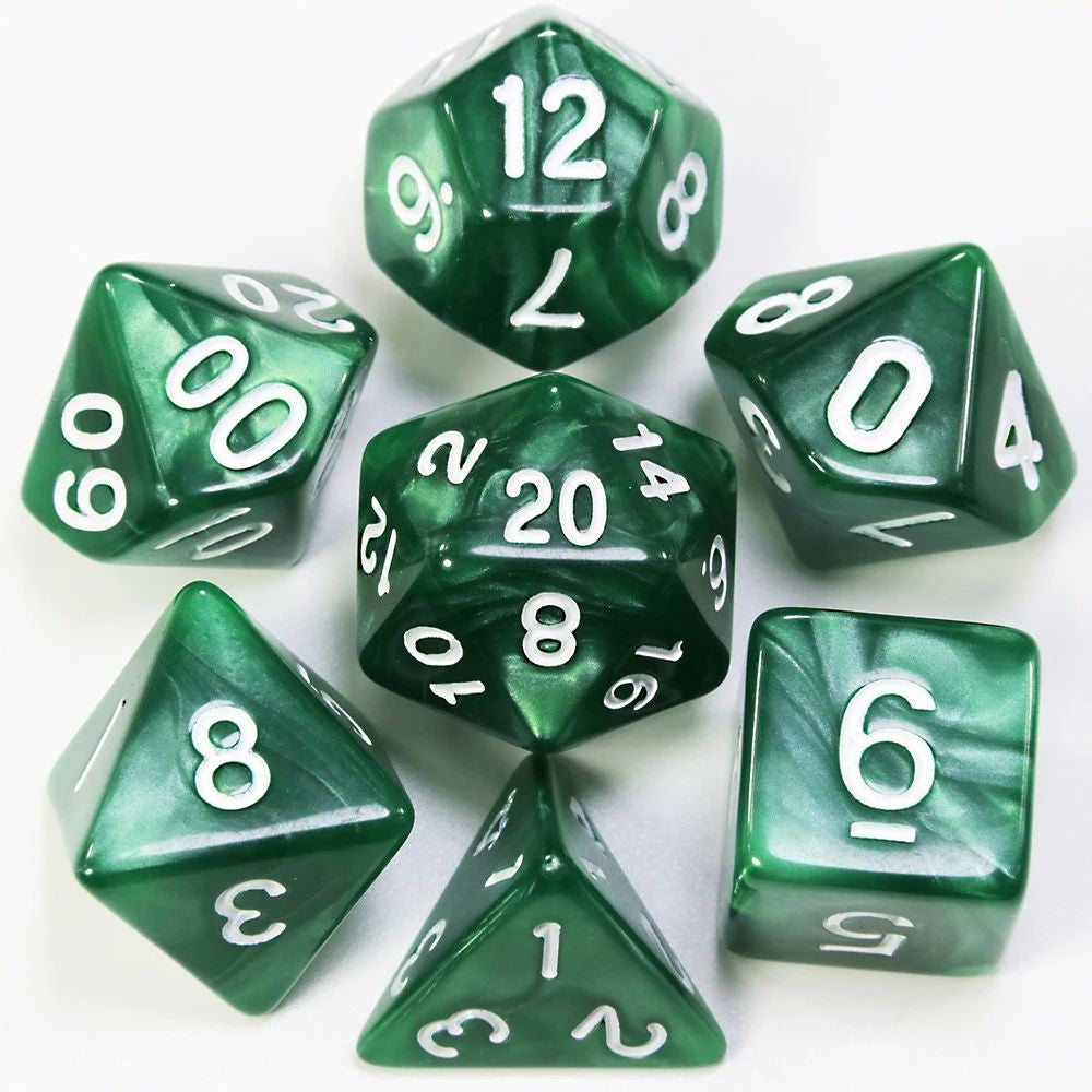 Conjunto de dados 7pcs - Estilo Perolado | RPG/D&D, Pathfinder
