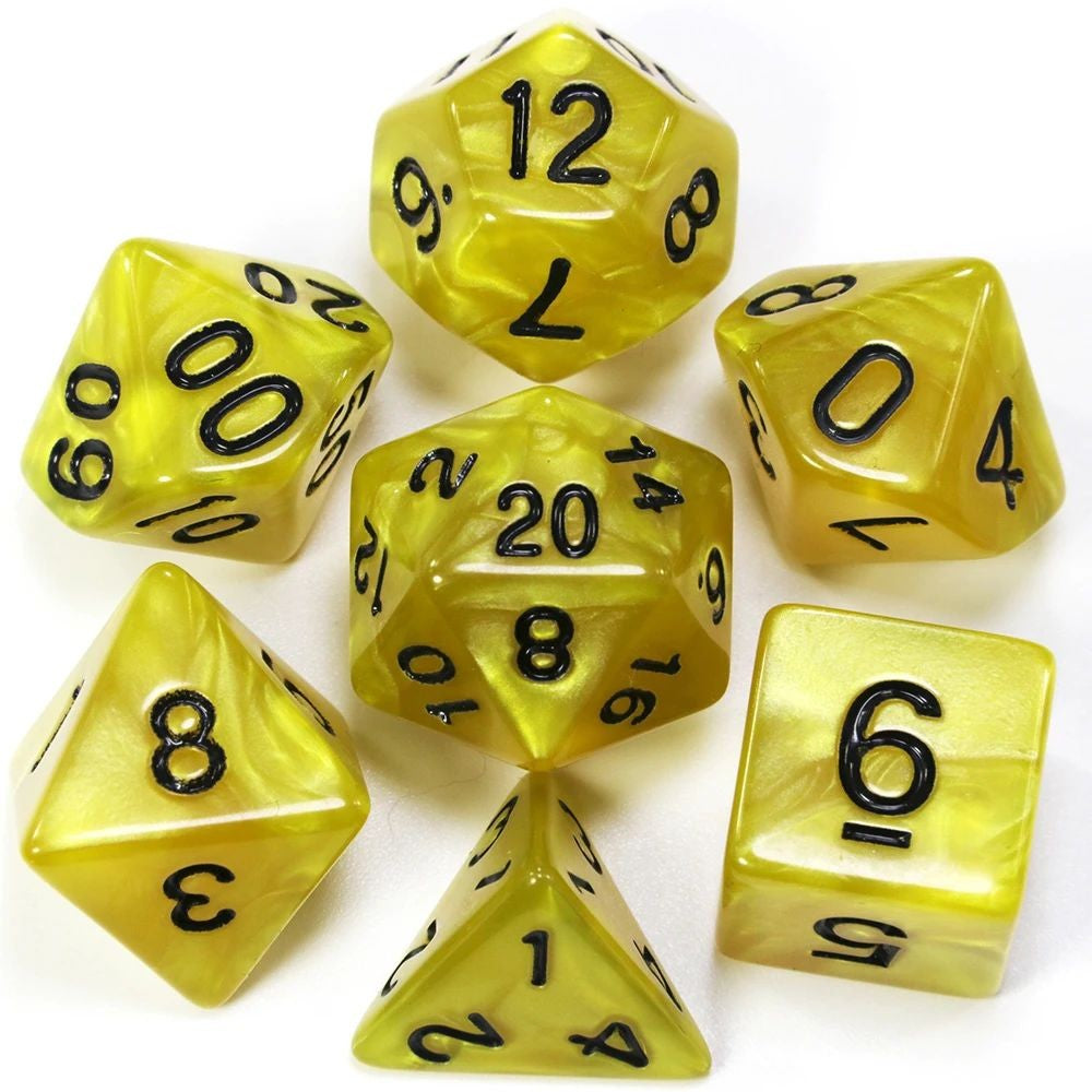 Conjunto de dados 7pcs - Estilo Perolado | RPG/D&D, Pathfinder