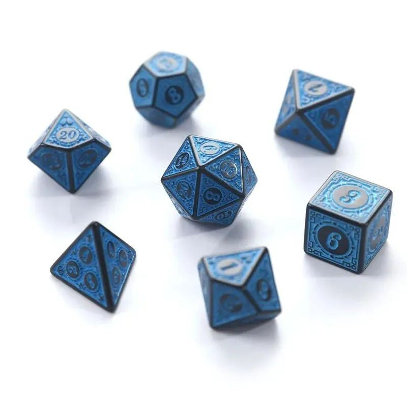 Conjunto de Dados 7pcs - Acabamento em relevo | RPG/D&D, Pathfinder