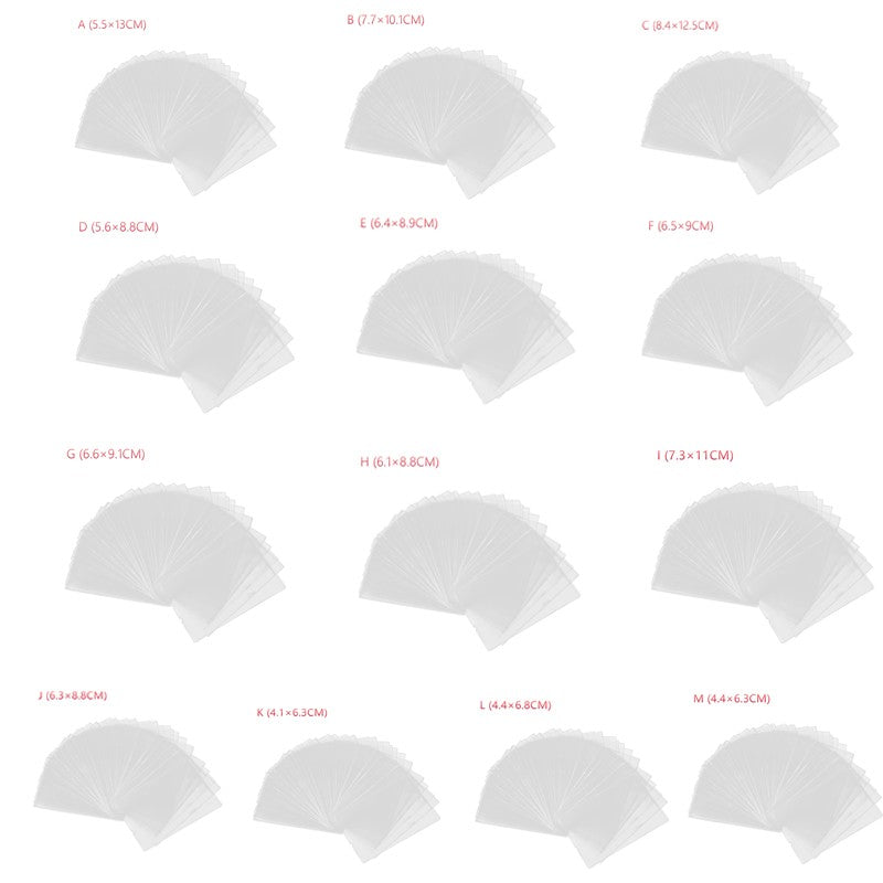 Sleeves Capinha para Cartas Transparente - diversos tamanhos 100 unidades