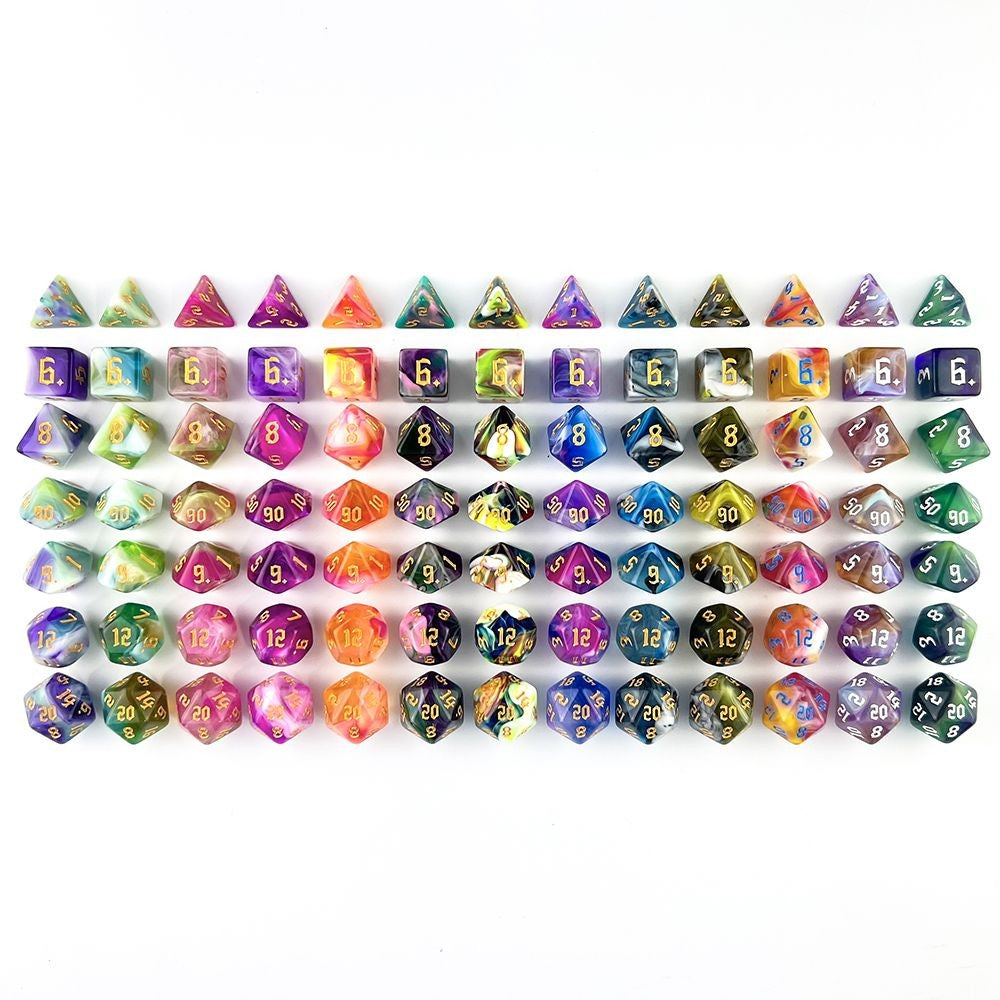 Conjunto de Dados 7pcs - Multicolor Opaco | RPG/D&D, Pathfinder