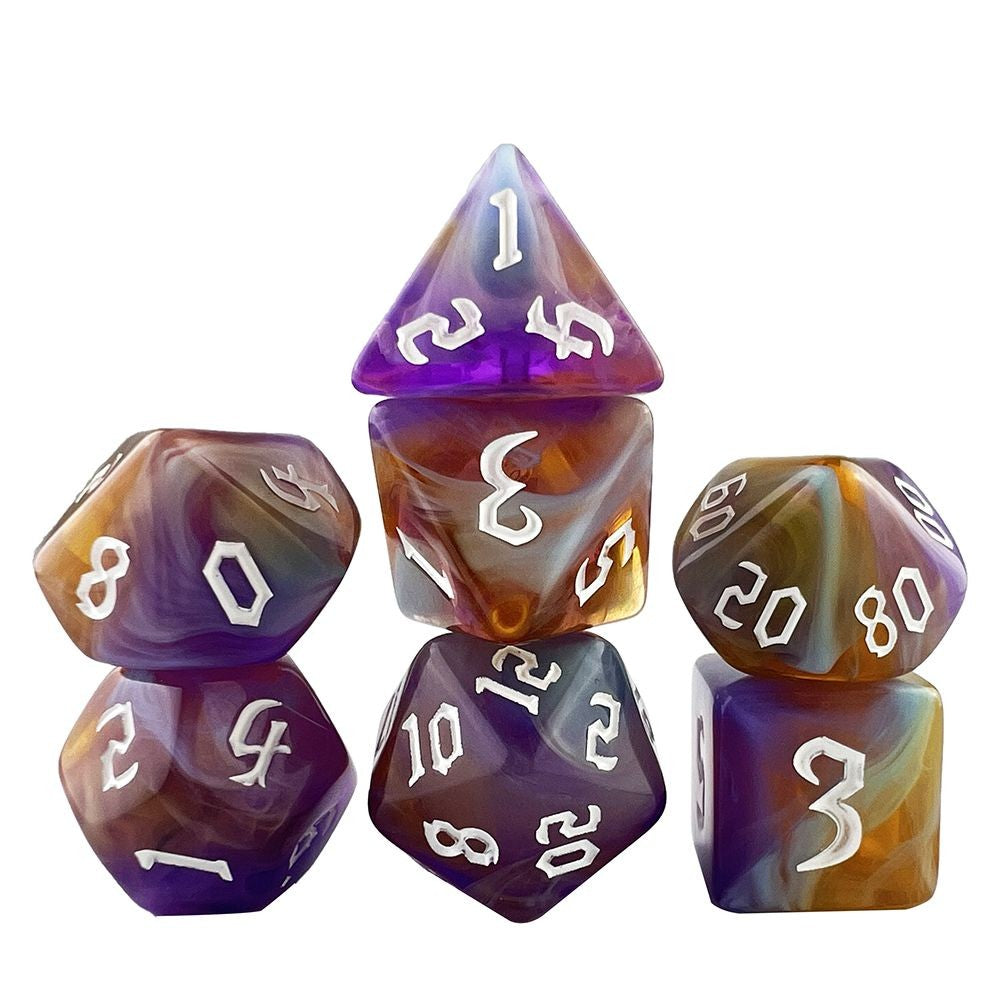 Conjunto de Dados 7pcs - Multicolor Opaco | RPG/D&D, Pathfinder