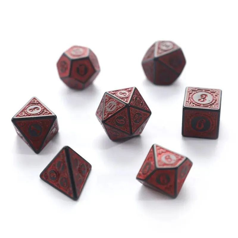 Conjunto de Dados 7pcs - Acabamento em relevo | RPG/D&D, Pathfinder