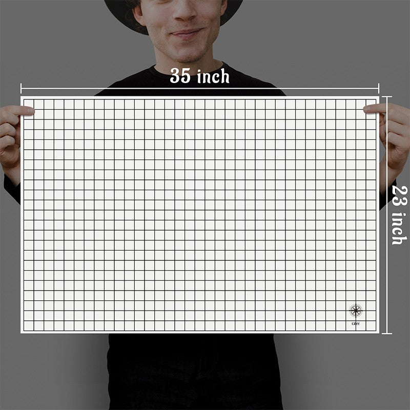 Tapete de Silicone Dupla Face, 23x35", Quadrado e Hexagono, Dobrável e Enrolável