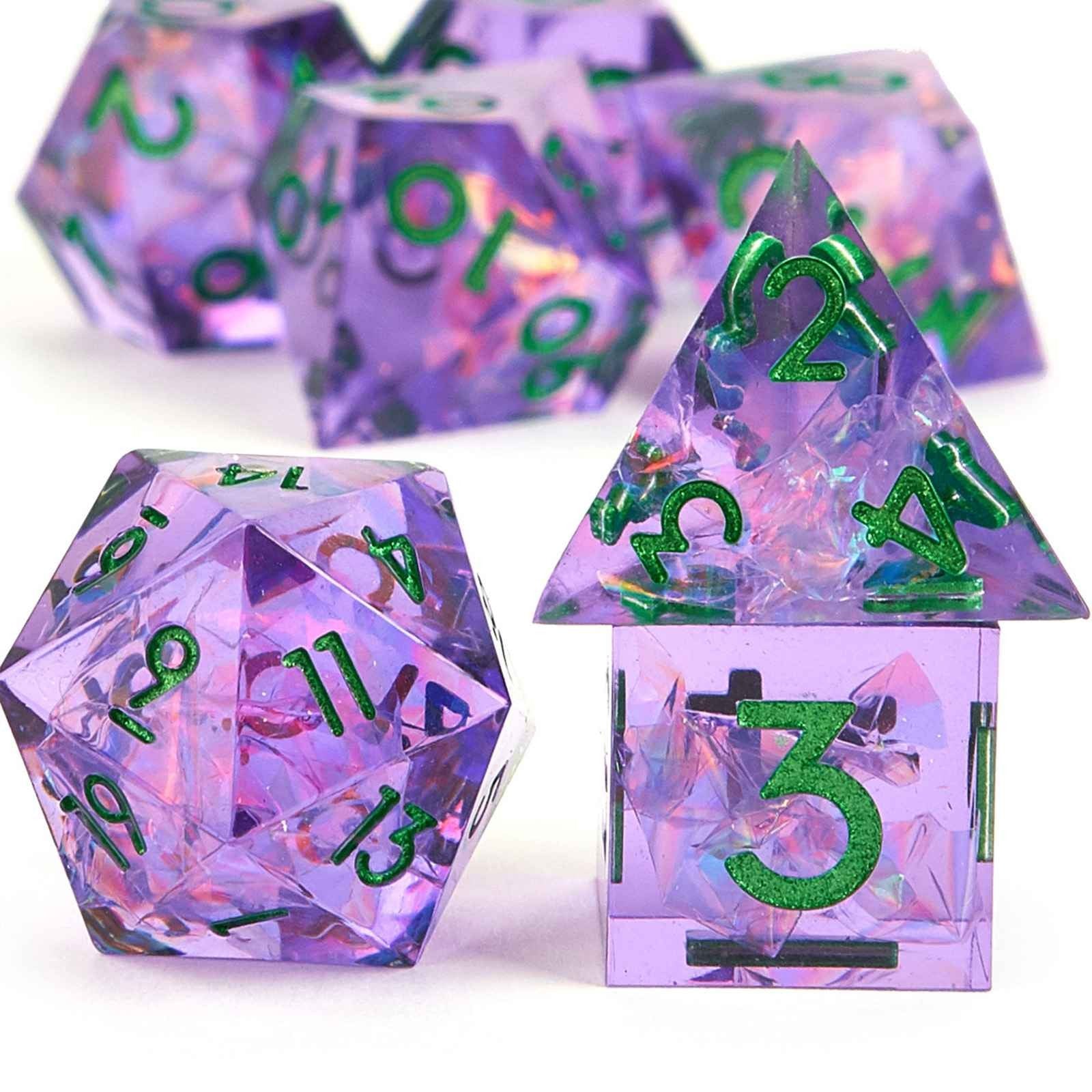 Conjunto de dados 7pcs - Corais | RPG/D&D, Pathfinder, Tormenta