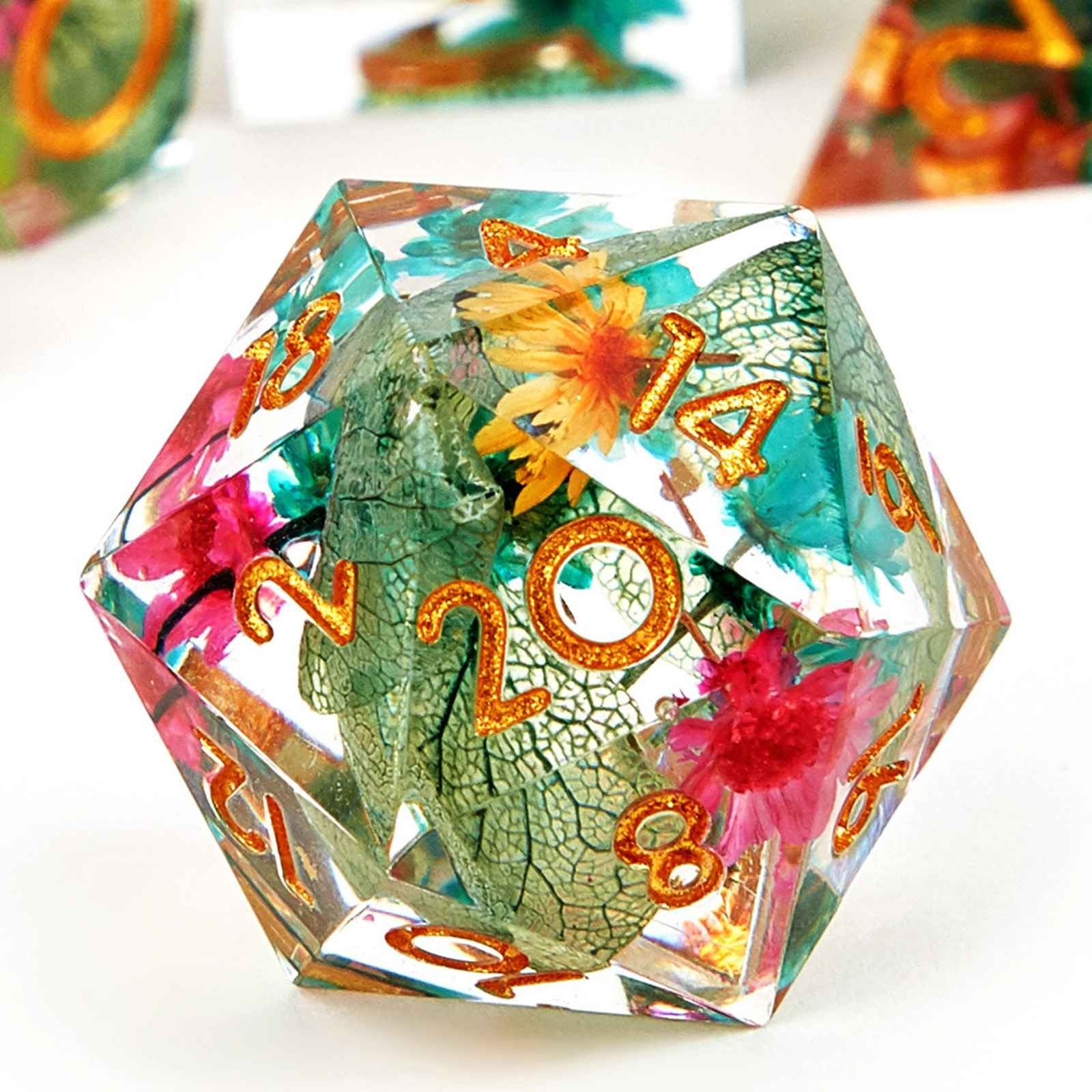 Conjunto de dados 7pcs - Corais | RPG/D&D, Pathfinder, Tormenta