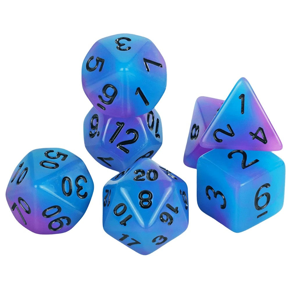 Conjunto de dados 7pcs - Brilha no escuro | RPG/D&D, Pathfinder