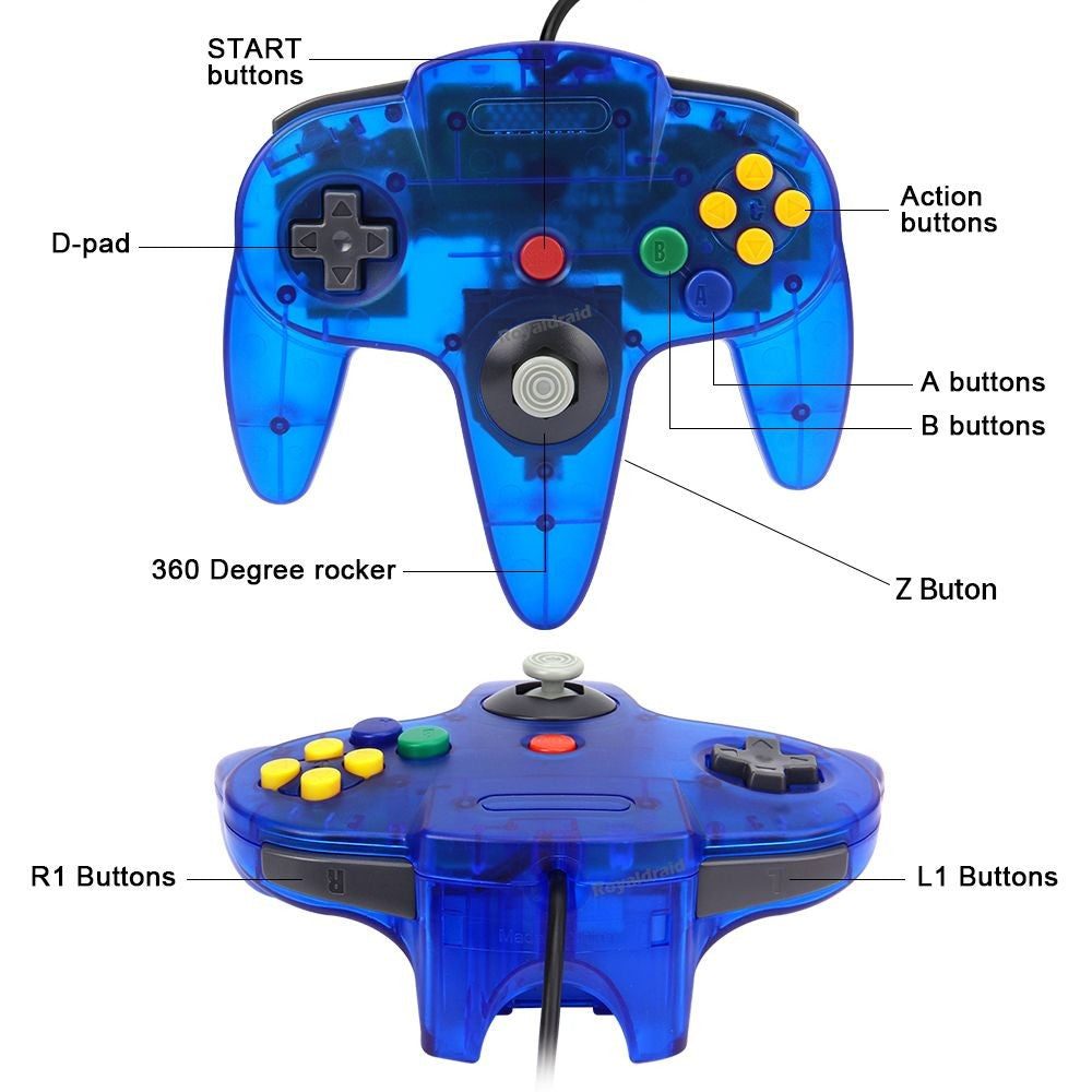 Controle Clássico com fio para N64 - Retro Game