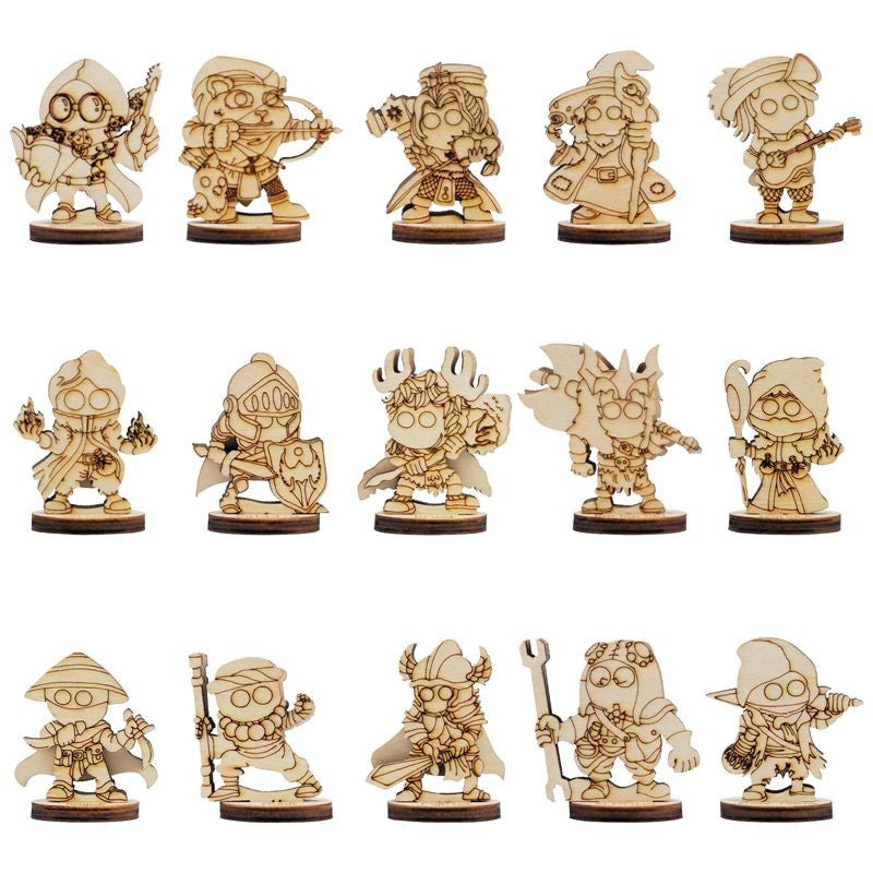 Miniaturas para RPG de Mesa e Jogos de Tabuleiro em Madeira Compensado | RPG/D&D, Pathfinder