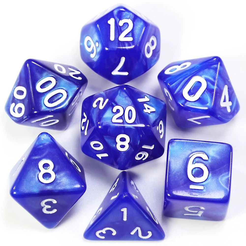 Conjunto de dados 7pcs - Estilo Perolado | RPG/D&D, Pathfinder