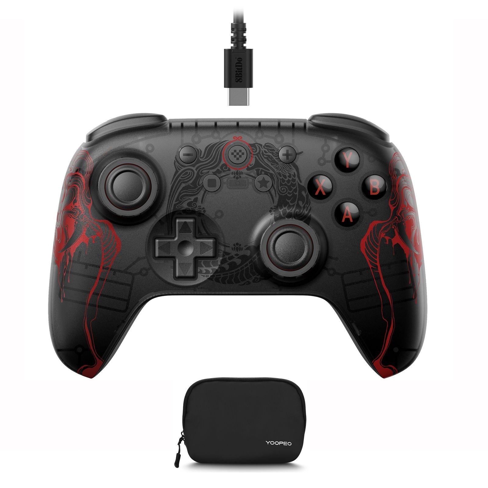 Controle (Sem fio e Com fio) com Hall Effect Black Myth: Wukong multiplataformas - 8-BitDo