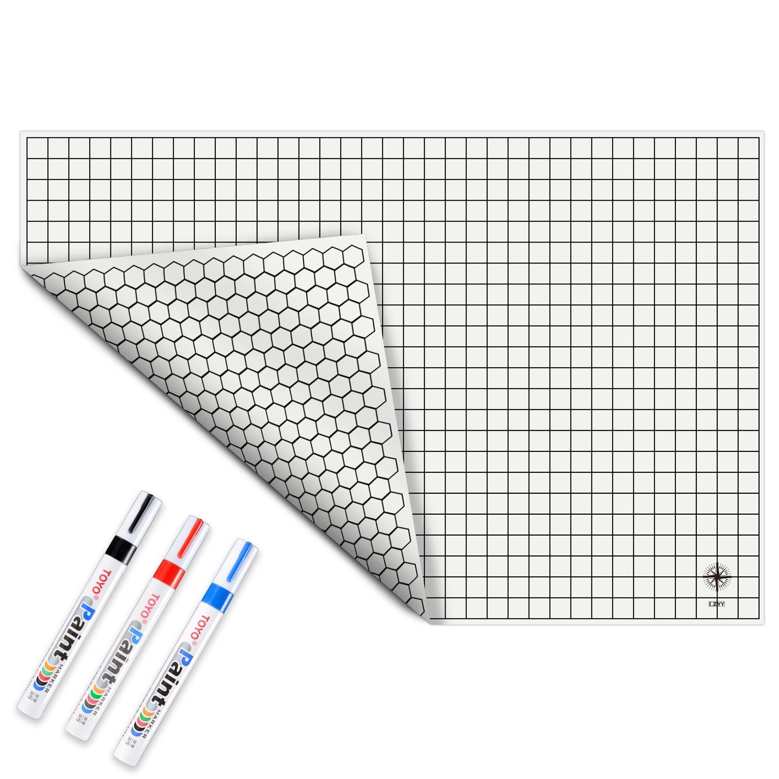 Tapete de Silicone Dupla Face, 23x35", Quadrado e Hexagono, Dobrável e Enrolável