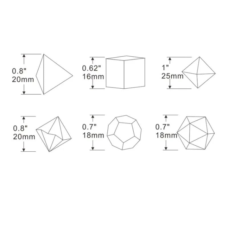 Conjunto de Dados 7pcs - Acabamento em relevo | RPG/D&D, Pathfinder
