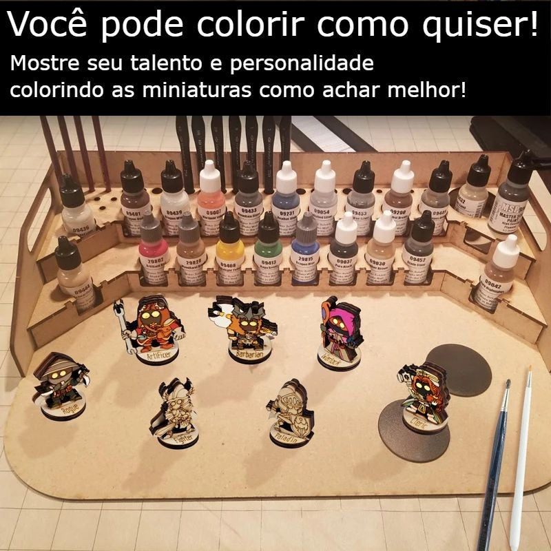 Miniaturas para RPG de Mesa e Jogos de Tabuleiro em Madeira Compensado | RPG/D&D, Pathfinder