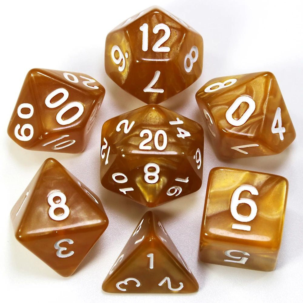 Conjunto de dados 7pcs - Estilo Perolado | RPG/D&D, Pathfinder